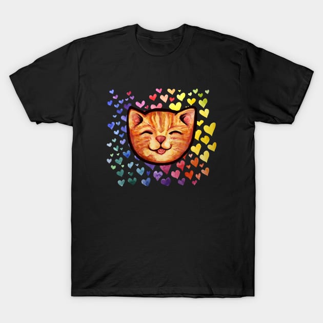 Happy Orange Cat T-Shirt by bubbsnugg